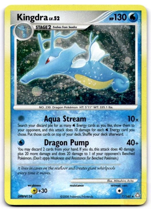 Kingdra 7/146 Holo Rare Legends Awakened Pokemon Holo Heavily Played