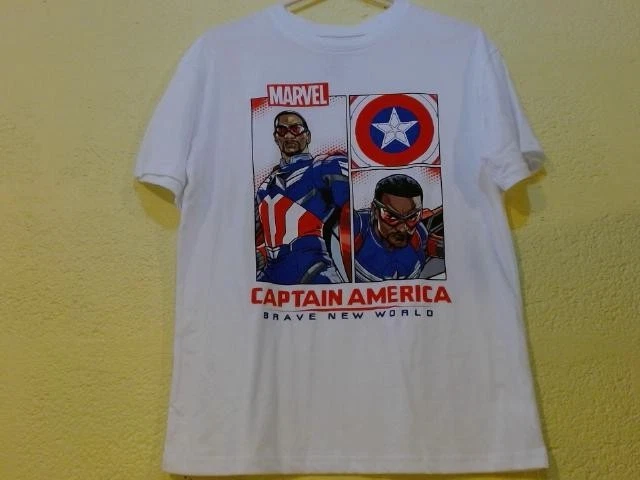 Boy's Marvel Captain America Brave New World T-Shirt Size Child XL Color White - Image 2 of 4