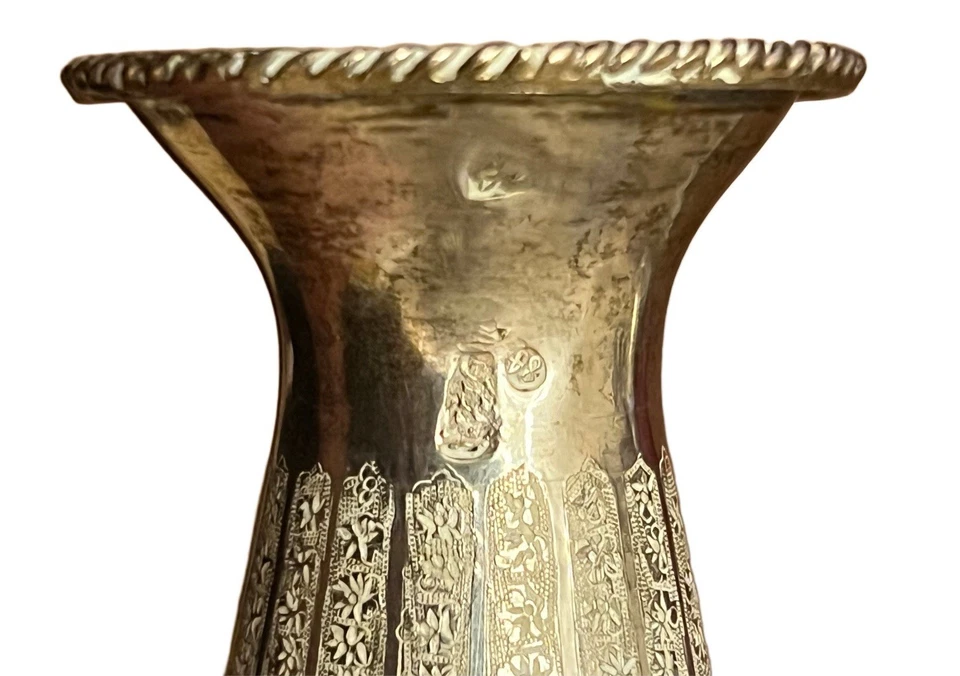 Jarrón antiguo de plata de cachemira persa 84 157,1 gramos Foto 2 de 4
