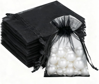 Schwarz OrganzasäCkchen, 7X9Cm Geschenk Organzabeutel, 100 StüCk Organza-Beutelc