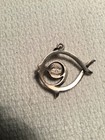 VINTAGE MODERNIST STERLING DANECRAFT FISH PENDANT FAUX TURQUOISE — photo 2