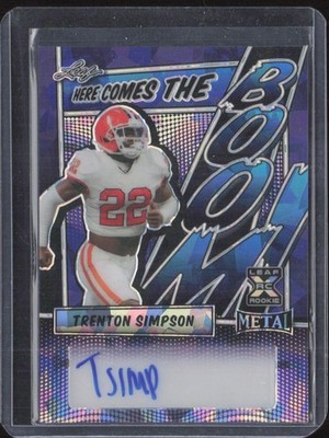 2023 Leaf Meetal Trenton Simpson Here Comes the Boom Purple Ice Auto /5