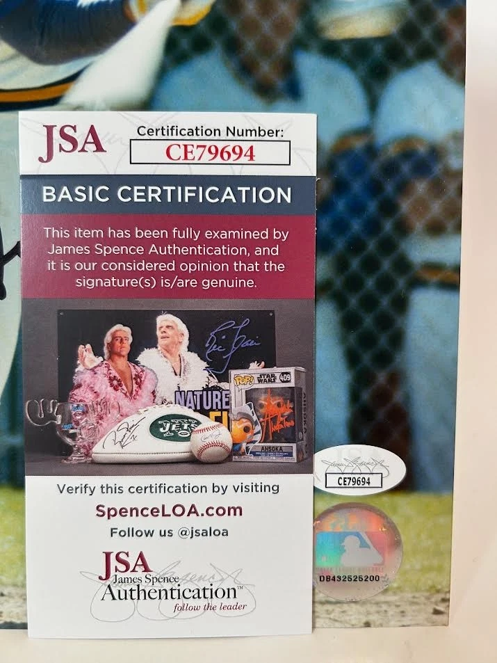 Foto Autografada de Gorman Thomas Milwaukee Brewers 8x10 JSA COA - Imagem 2 de 2