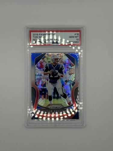 2019 Panini Prizm - Tom Brady #18 Red White & Blue Prizm PSA 10