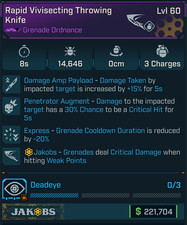 Borderlands 4 ⭐LEVEL 60 RAPID PENETRATING CRIT KNIFE ⭐VIVISECTING