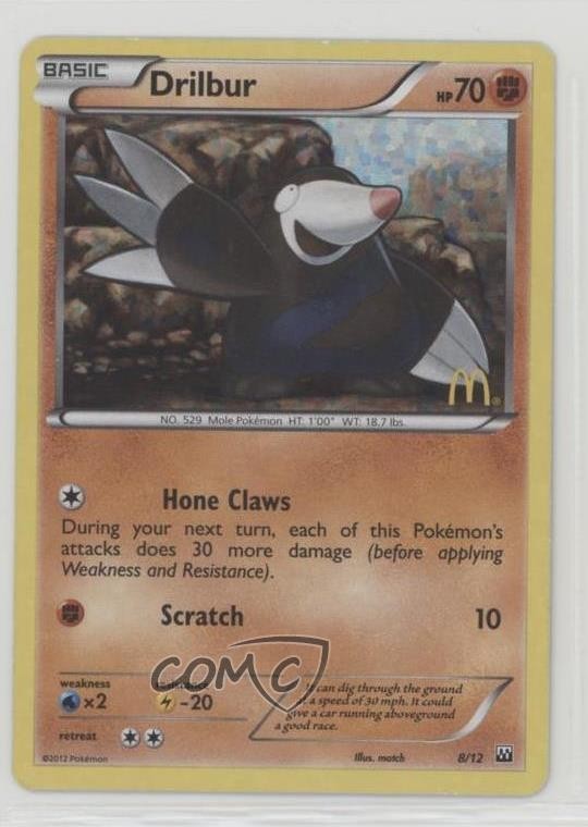 Drilbur Pokemon McDonald's Collection 2 Happy Meal Promo #8