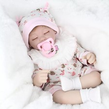 50cm Reborn Baby Puppe Lebensecht Handgefertigt Weich Silikon-Vinyl Mädchen DE