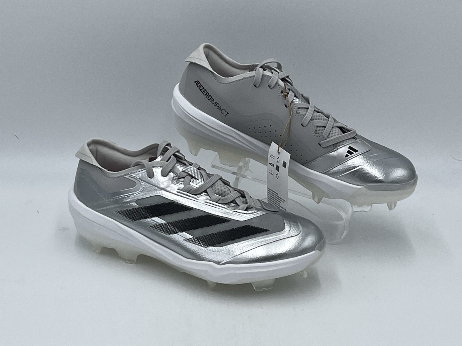 adidas Adizero Impact TPU Baseball Cleats Silver JS3049 Men's Size 8