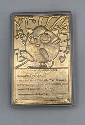 Jigglypuff Pokemon 23K Gold Plated Trading Card 1999 Burger King