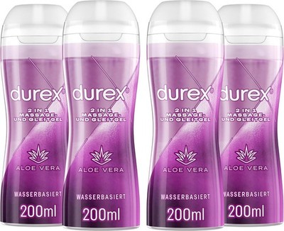 Durex Play 2in1 Massage und Gleitgel Aloe Vera pflegend 4 x 200ml