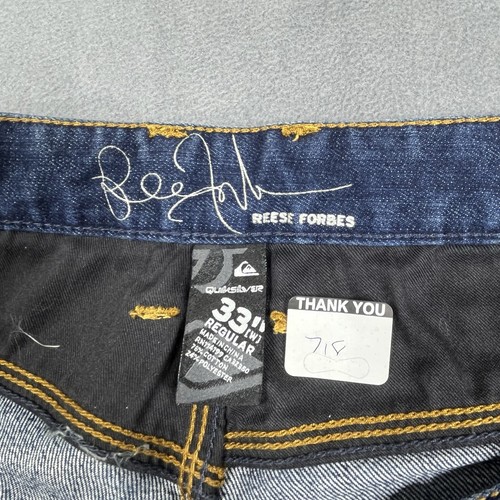 Quiksilver x Reese Forbes Jeans Mens 33 Blue Straight Leg Regular Fit 33x32 - Picture 5 of 15