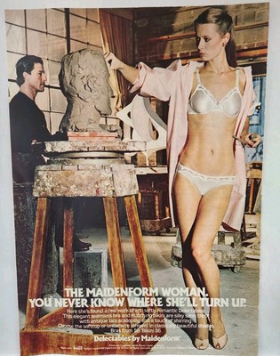 1981 Pinup Sexy Hot Body Maidenform Bra Lingerie Delectables Print Ad