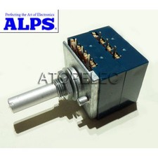 Japan ALPS RK27 LOG Stereo Dual Unit Slotted Shaft Volume Potentiometer