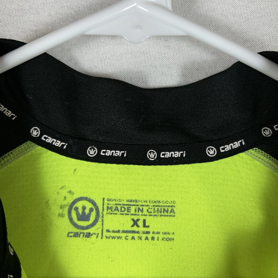 Camisa de Ciclismo Canari Para Hombres XL Cremallera Completa Neón Cortavientos Bolsillos Reflectantes Bicicleta Foto 3 de 4