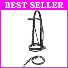 Synthetic Leather Snaffle Bridle | Flash Noseband, Web Reins