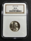 1951-D Washington Silver 25C Quarter - NGC MS66
