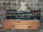 Vintage Miller Genuine Draft Neon Beer Sign Glass Tubes Metal Can