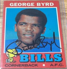 1971 Topps GEORGE BUTCH BYRD #58 🔥 Bills 🔥 AWESOME Autograph 🏈 RaRe Auto 🔥