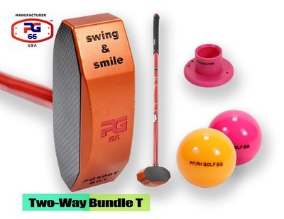 US Patented Two-Way Park Golf Club PG-500T Bundle Set for Men, Women, & Junior