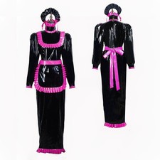 Girl Maid Sissy Lockable Black PVC Unisex Dress cosplay costumes Tailor-made