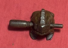 Thailand Traditional Craft Wooden Lucky Frog Croaking Musical Instrument Decor