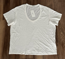 Buck Mason White Slub Easy V Neck Tee T Shirt Womens XL New