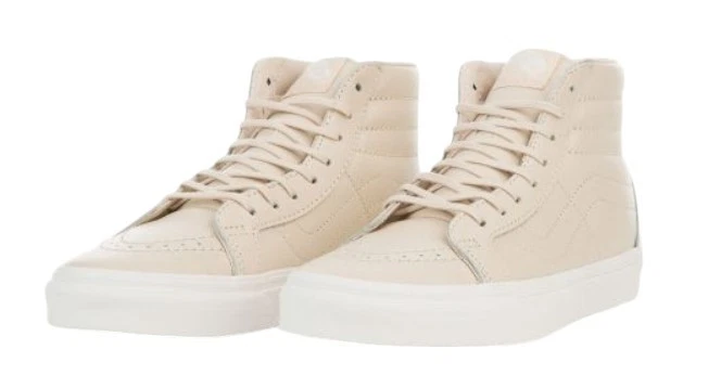 Scarpe da skate unisex VANS SK8 Hi Reissue DX in pelle Whisper rosa oro taglia 4 5 5 W