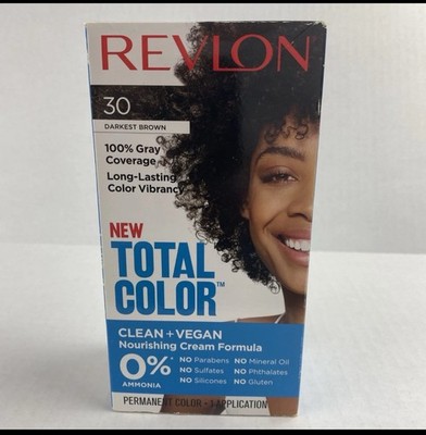 Revlon Total Color 30 Far kest Brown Hair Dye Vegan Nourishing Cream Formula