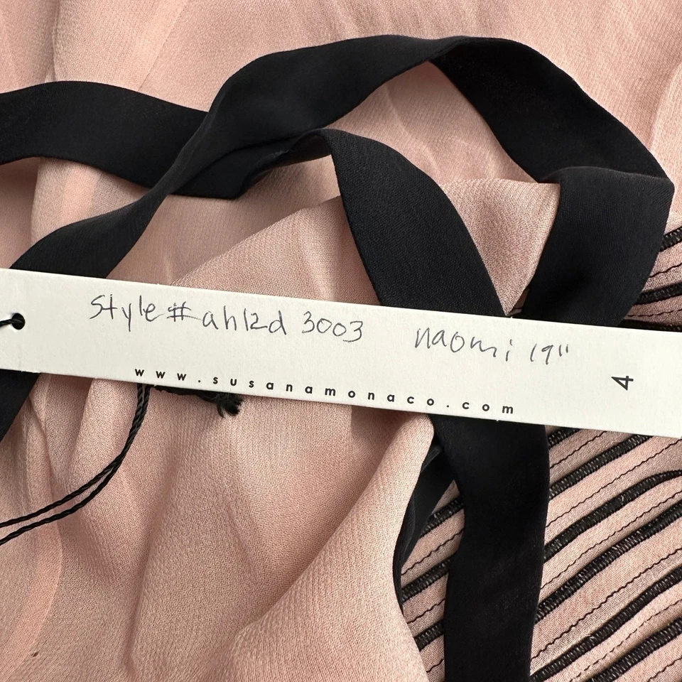 Vestido Susana Monaco Mujer Talla 4 Y2K Minimalista Rosa Sin Mangas Tirantes Indie Sleaze Foto 4 de 4