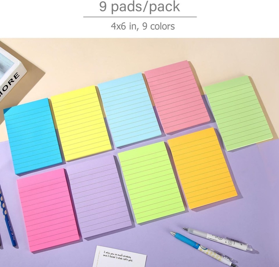 9 Pack Lined Sticky Notes 4
