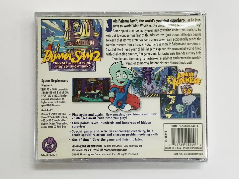 "BRAND NEW" Pajama Sam 2: Thunder & Lightning Aren't So Frightening (Win/Mac) - Image 2 of 3