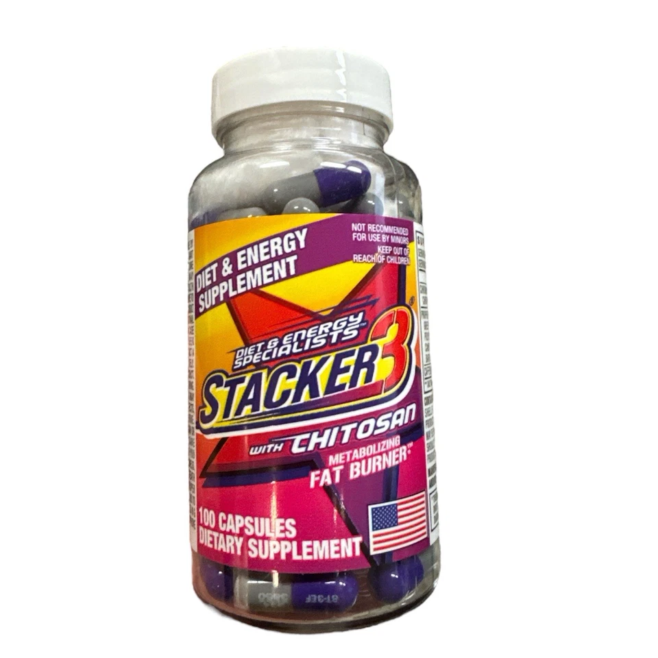 STACKER with Chitosan Thermogenic For Fat Loss & burn and Energy Booster 100ct - Image 2 of 4