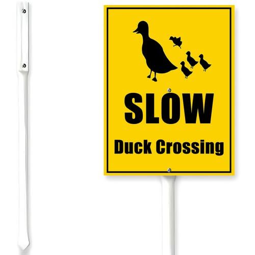 Slow Duck Crossing Sign With Stake Down For 7x8.8inch, yard sign 3