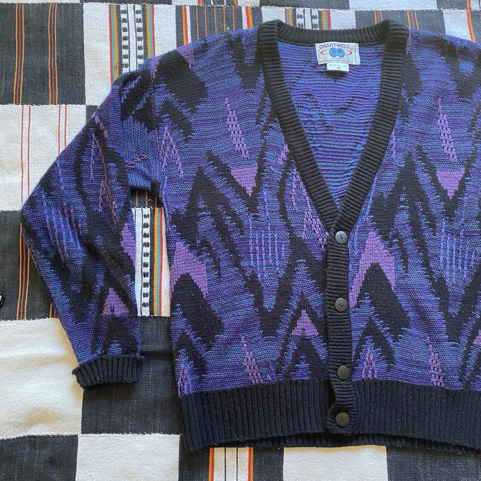 Vintage Chartwell Button Up Cardigan Sweater. Medium. Acrylic. Unisex. R.O.C. image 8