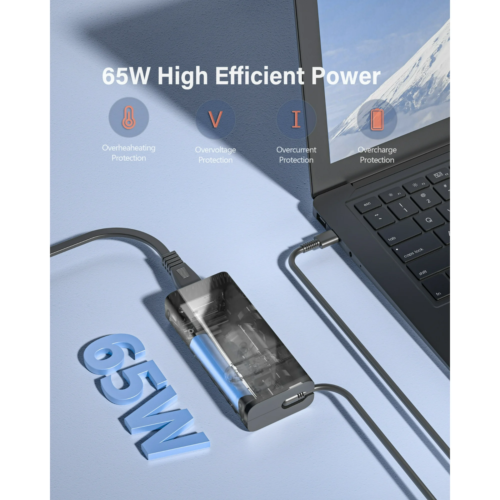 65W USB-C Charger for Dell Latitude 5530/5430/7430-7530, Inspiron 14/16 2-in-1 - Picture 5 of 6