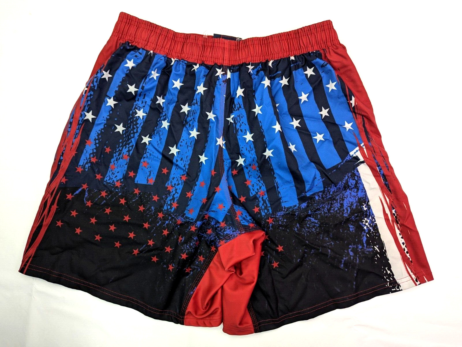 GO EARN IT BCWC Wrestling MMA Shorts, Size L (30x8) Red White Blue Patriotic
