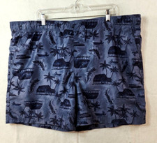 OP Ocean Pacific Mens Large 36-38 Blue Floral Swim Trunks Board Shorts