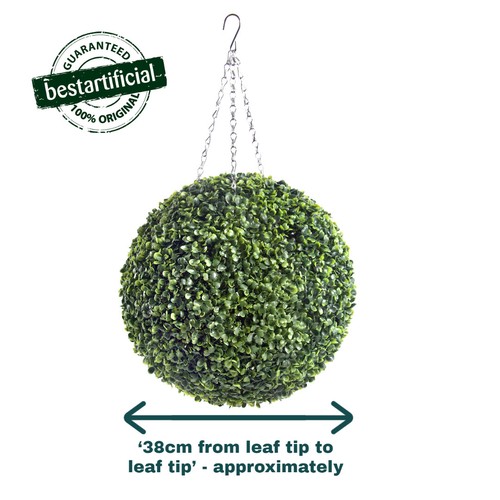 Best Artificial Pair of Green Boxwood Buxus Topiary Ball grass hanging garden - Picture 11 of 27