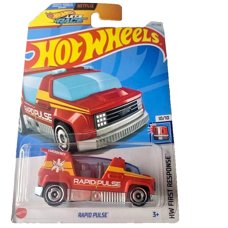 HOT WHEELS 2024 RAPID PULSE RED 137/250 HTD71 LET'S RACE NETFLIX SHOW HAN DESIGN