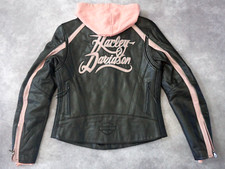 Harley Davidson Women's Pink City Lights Black Leather 3in1 Jacket S 97155-10vw
