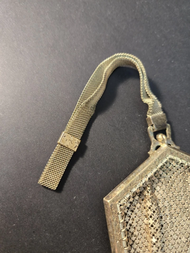 Monedero ajustable de malla metálica cota de malla metálica cota de malla victoriana/edwardiana de colección Foto 2 de 4