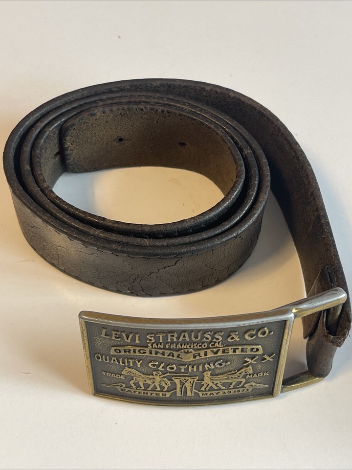 Vintage Levi Strauss Belt Dark Brown Leather Belt. 26”32”. eBay