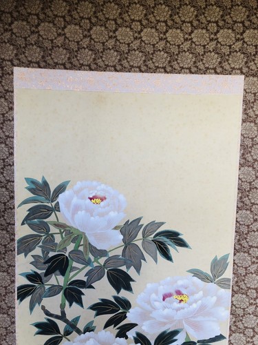 Rollo de pintura de arte japonés "Flor de peonía blanca bellamente floreciente"_69 - Imagen 4 de 10