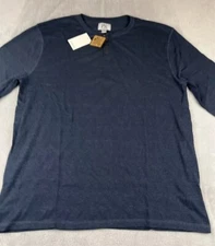 PX Premium Xpression mens long sleeve blue henley shirt size XXL