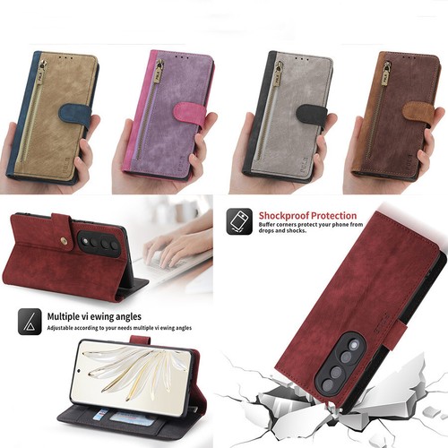 Skin Feel Zip Wallet Case Phone Case Cover for OnePlus 12 11 9 8T Nord N200 N100