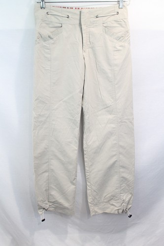 ATHLETA Tear Away B4 U Play Pants size 6 Beige Adjustable Hem Athleisure Hiking