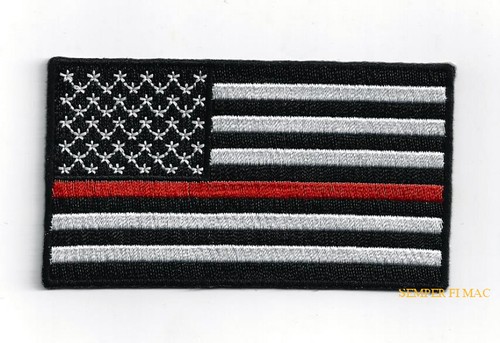 RED LINE US FLAG HAT VEST PATCH FIRE 