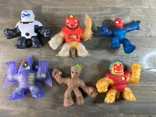 MARVEL HEROS of Goo Jit Zu  Stretchy Gel Filled avengers Moose Toys Lot of 6