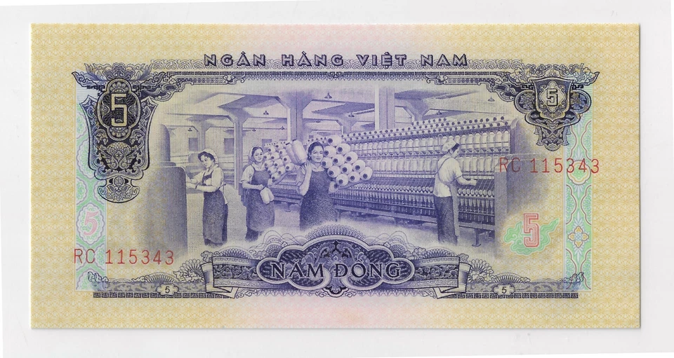 Billete de banco Viet Cong - Batalla - VIETNAM 5 Dông 1966 P42a Elección UNC PMG 64 - C.91 Foto 4 de 4