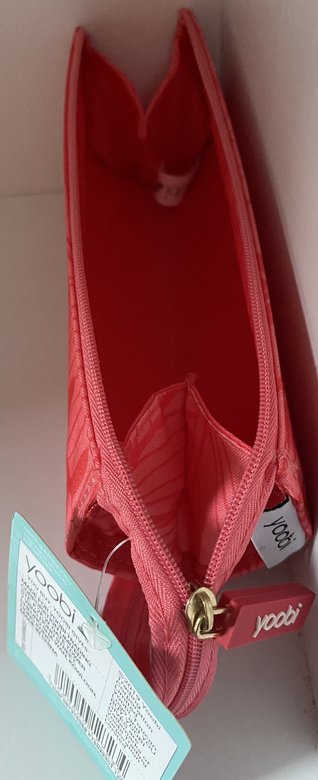 Yoobi Tray Pencil Case Coral/Leaf Design New With Tags